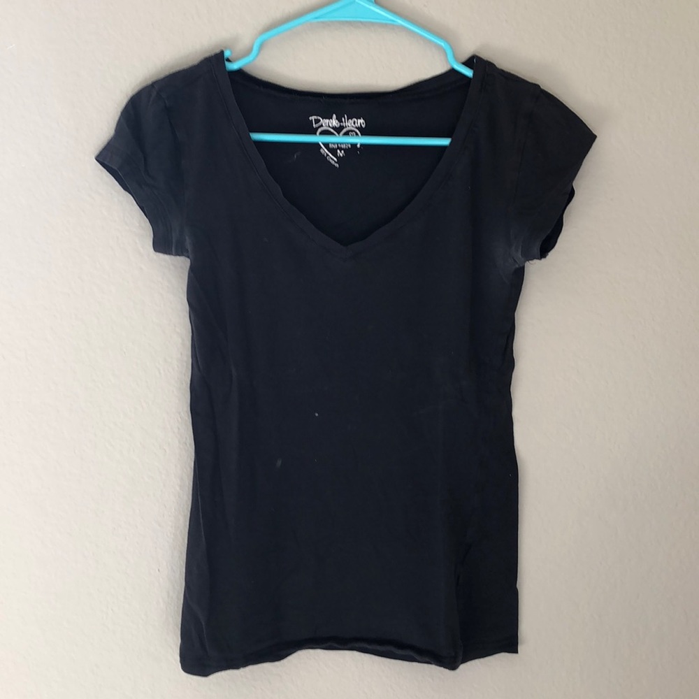 M Derek Heart Black V Neck